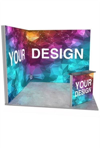 Messestand 3x3 m. LED Lightbox Build vinkel