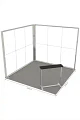 Messestand 3x3 m. LED Lightbox Build vinkel A