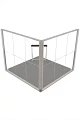 Messestand 3x3 m. LED Lightbox Build vinkel A