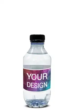 0,3 l dansk vand med logo - logovand i flaske af genbrugsplast