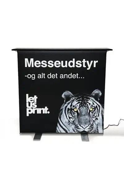 Messedisk med LED lys - dobbeltsiddet