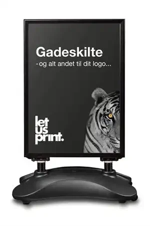 Gadeskilt med fjeder/vandbase - Sort - A1 (br. 59,4 x h. 84 cm.)