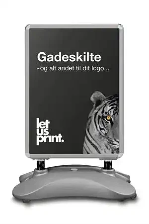 Gadeskilt med fjeder/vandbase - Grå - B1 (br. 70 x h. 100 cm.)