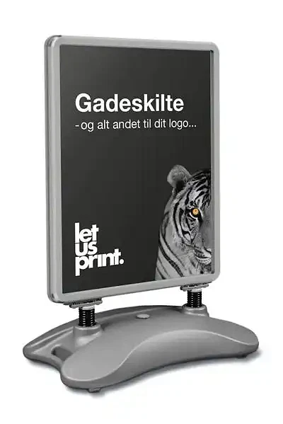 Gadeskilt med fjeder/vandbase - Grå - B2 (br. 50 x h. 70 cm.)