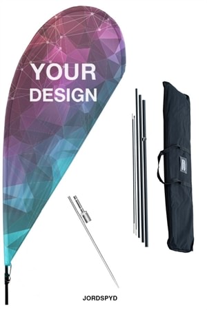 Beachflag dråbeform - komplet sæt