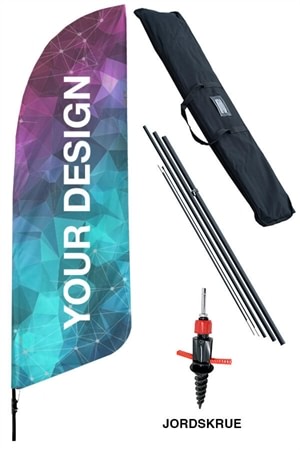 Beachflag Feather - komplet sæt