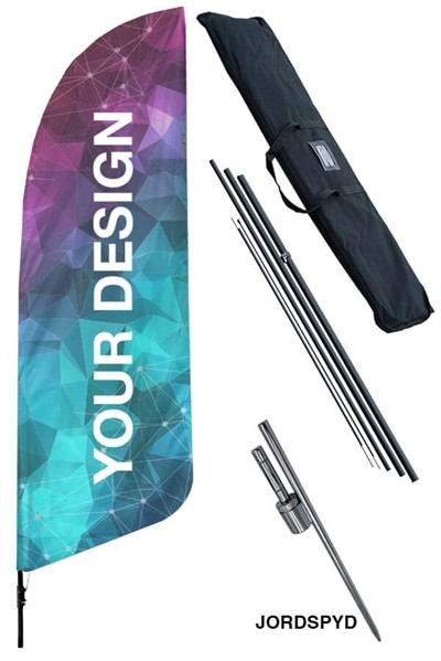 Beachflag Feather - komplet sæt