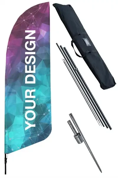 Beachflag Feather - komplet sæt