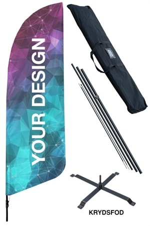 Beachflag Feather - komplet sæt