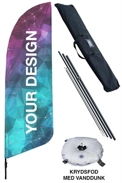 Beachflag Feather - komplet sæt