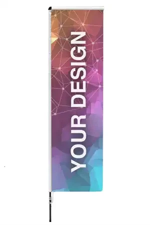 Beachflag  firkantet - Komplet sæt