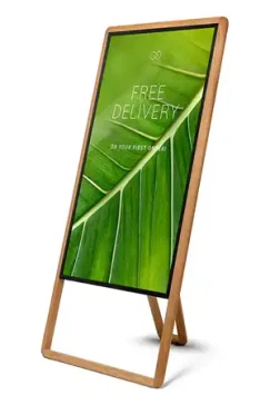 Digital A-Board Element med 43" Samsung-skærm – Egetræ