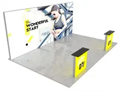 Messestand 6x3 m. LED Lightbox Build B